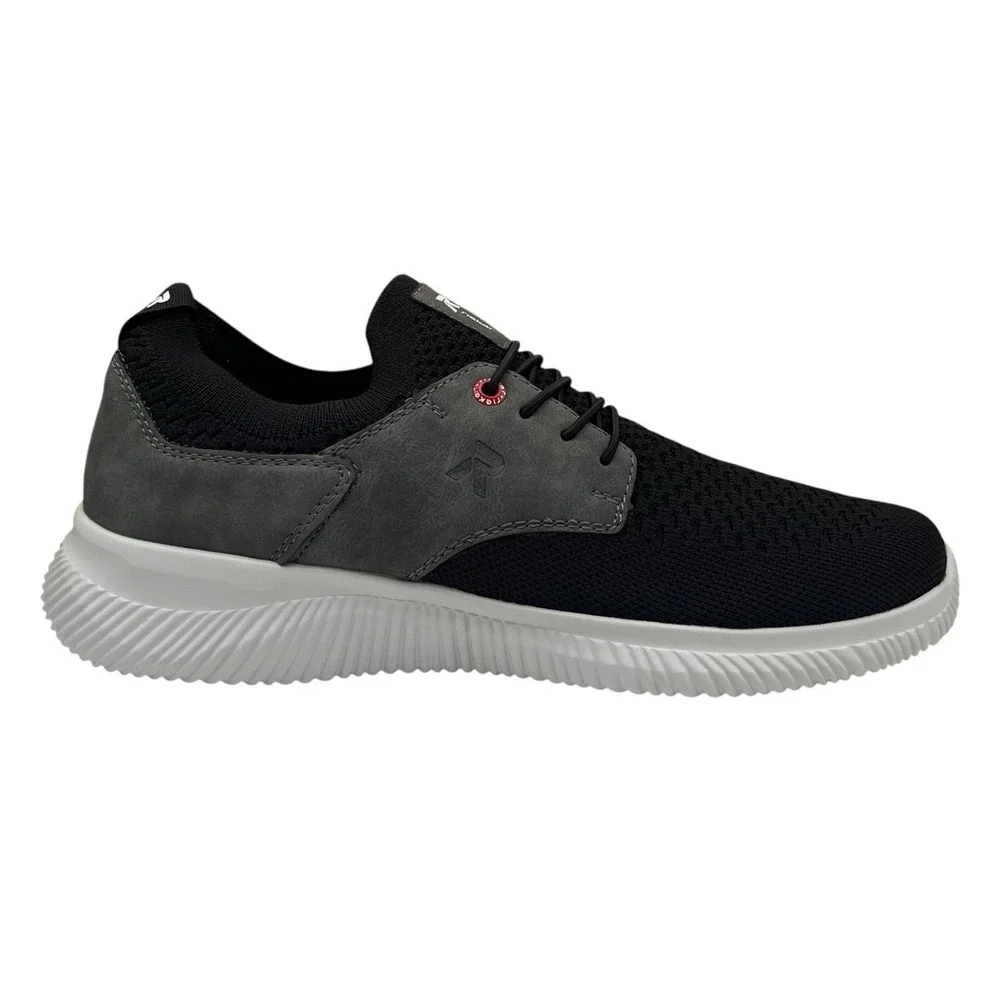 Rieker Men's Max Casual Sporty Shoes Size 10.5 (EU 44) Black/Grey Knit Slip-on